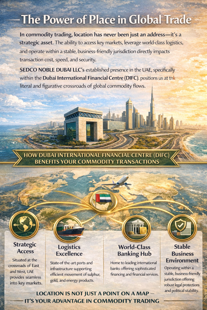 Your Global Hub: How SEDCO NOBLE's Strategic Dubai Location Bridges East-West Commodity Trade